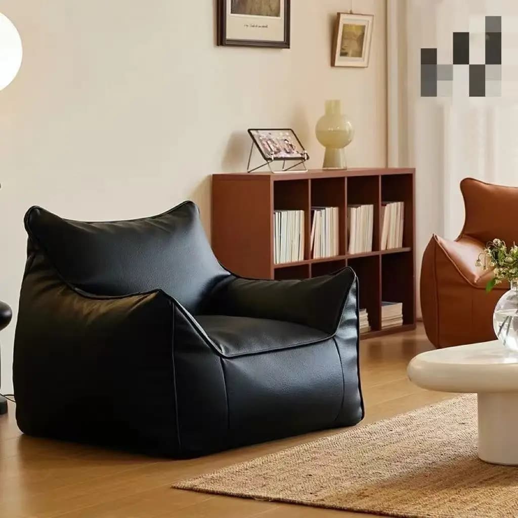 # Poltrona Sacco di Lusso Singola, Copertura per Divano Relax in Pelle Scamosciata Sintetica PU, Pouf Sacco per Camera da Letto e Soggiorno