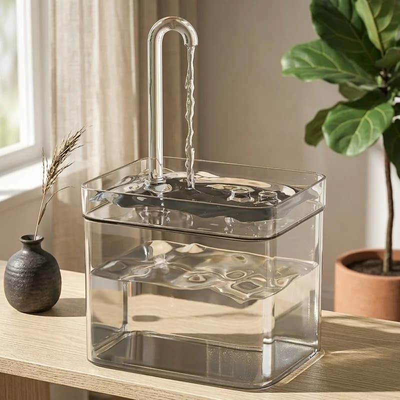 Transparent Cat Water Fountain USB Electric Silent Pump Auto Filter Recirculating Drinking Bowl for Cats Indoor Pet Hydration