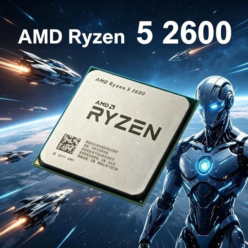AMD Budget-friendly Hot Ryzen 5 2600 Desktop Processor, 6 Core 12 Thread, 3.4GHz, AM4 Socket