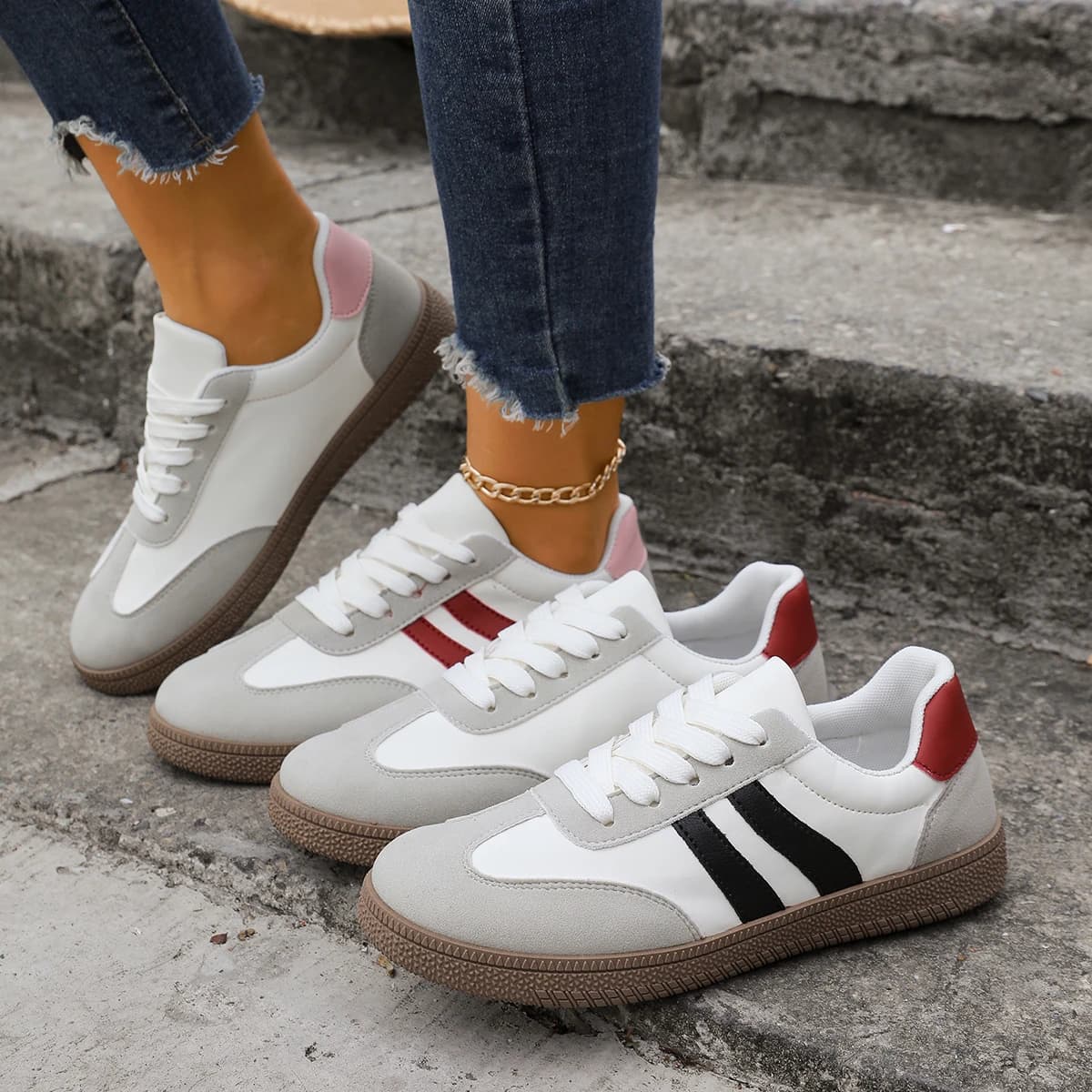Scarpe da Donna Eleganti e Comode per Primavera/Autunno, Nuove Calzature Sportive e Casual alla Moda con Punta Arrotondata