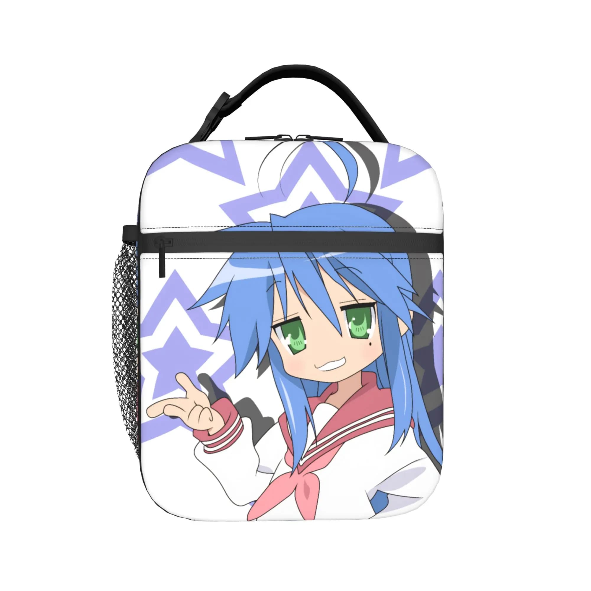 Lucky Star Anime Insulated Lunch Bag Portable Izumi Konata Reusable Thermal Bag Tote Lunch Box School Picnic Food Handbags
