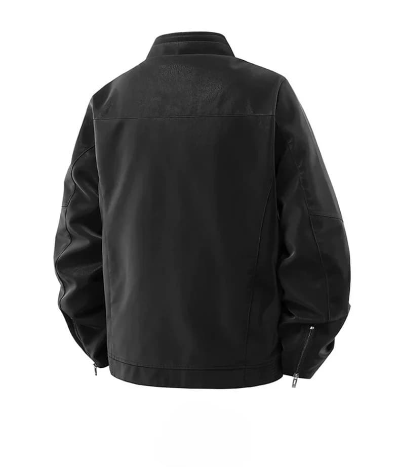 Giacca Uomo Nera Slim Fit Cyberpunk Autunnale Elegante Classica Originale alla Moda Calda Imbottita con Zip Blu Navy