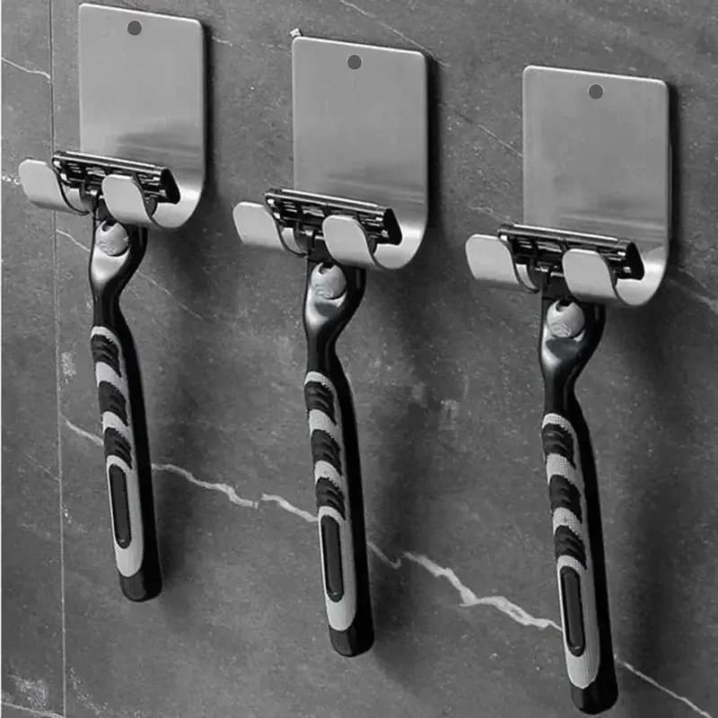 2 pezzi porta rasoio in acciaio inossidabile supporto da barba porta rasoio da bagno portaoggetti gancio organizzatore per accessori da bagno