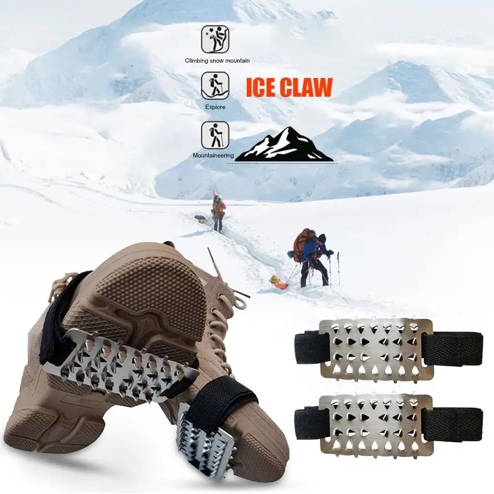26 prompts boots shoe 26 tips stainless steel ice shoe traction grips snowman for climbing