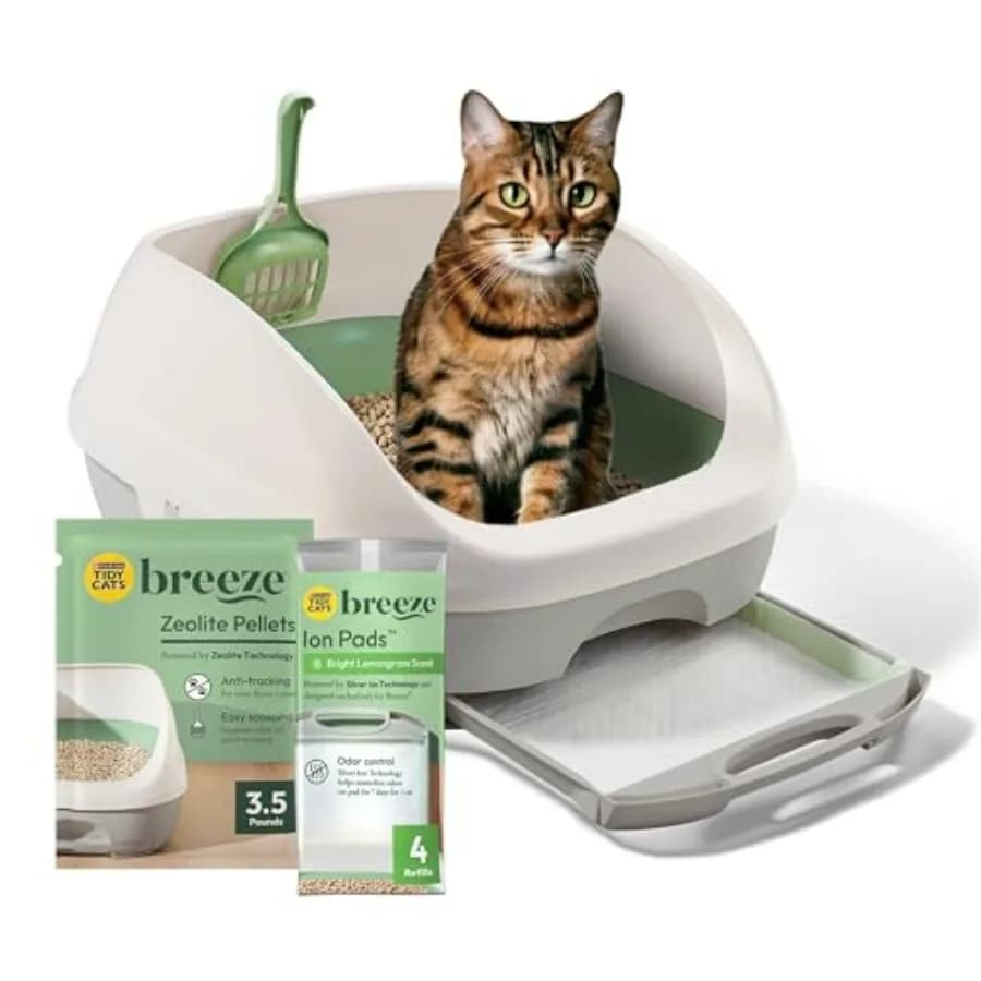 Litter Box System, BREEZE System Starter Kit Litter Box, Litter Pellets and Pads