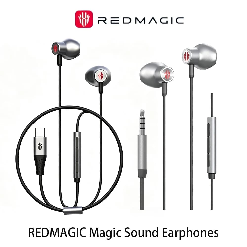 Nubia RedMagic Wired Gaming Earphones 14.2mm Driver HiFi Bass In-Ear Headset with Mic 3.5mm Type-C for Phone Laptop