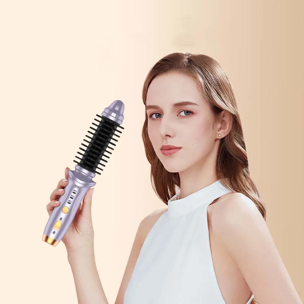 Styling Brush Heated Curling Brush Mini Curling Iron Cordless Hair Styler For For Women For Men For Short Hair