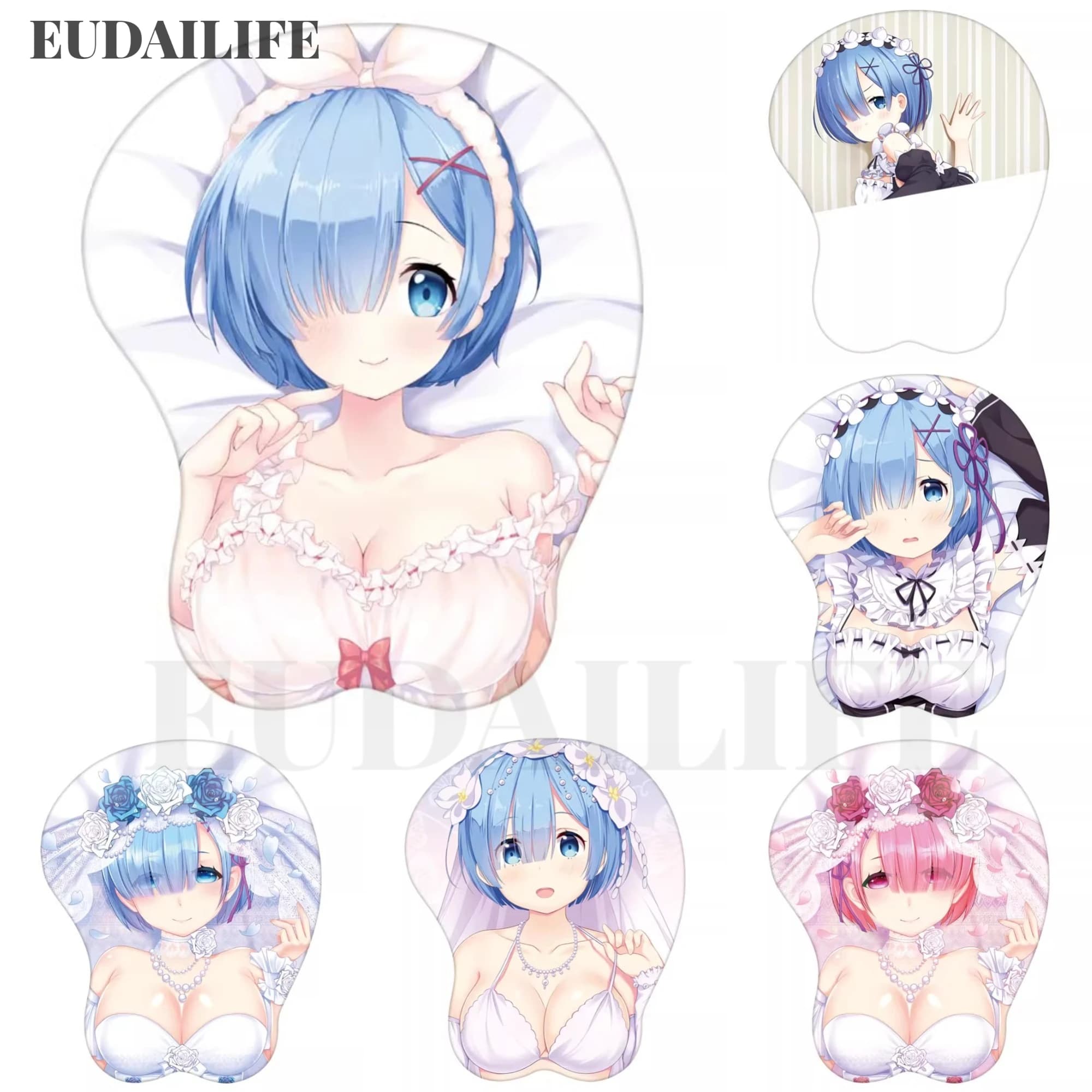 Rem Re Zero 3D Mousepad Mano Poggiapolsi Mouse Pad Seno in Silicone Oppai Morbido Gaming Mouse Zerbino Sexy Ufficio Lavoro Otaku Regalo di Natale