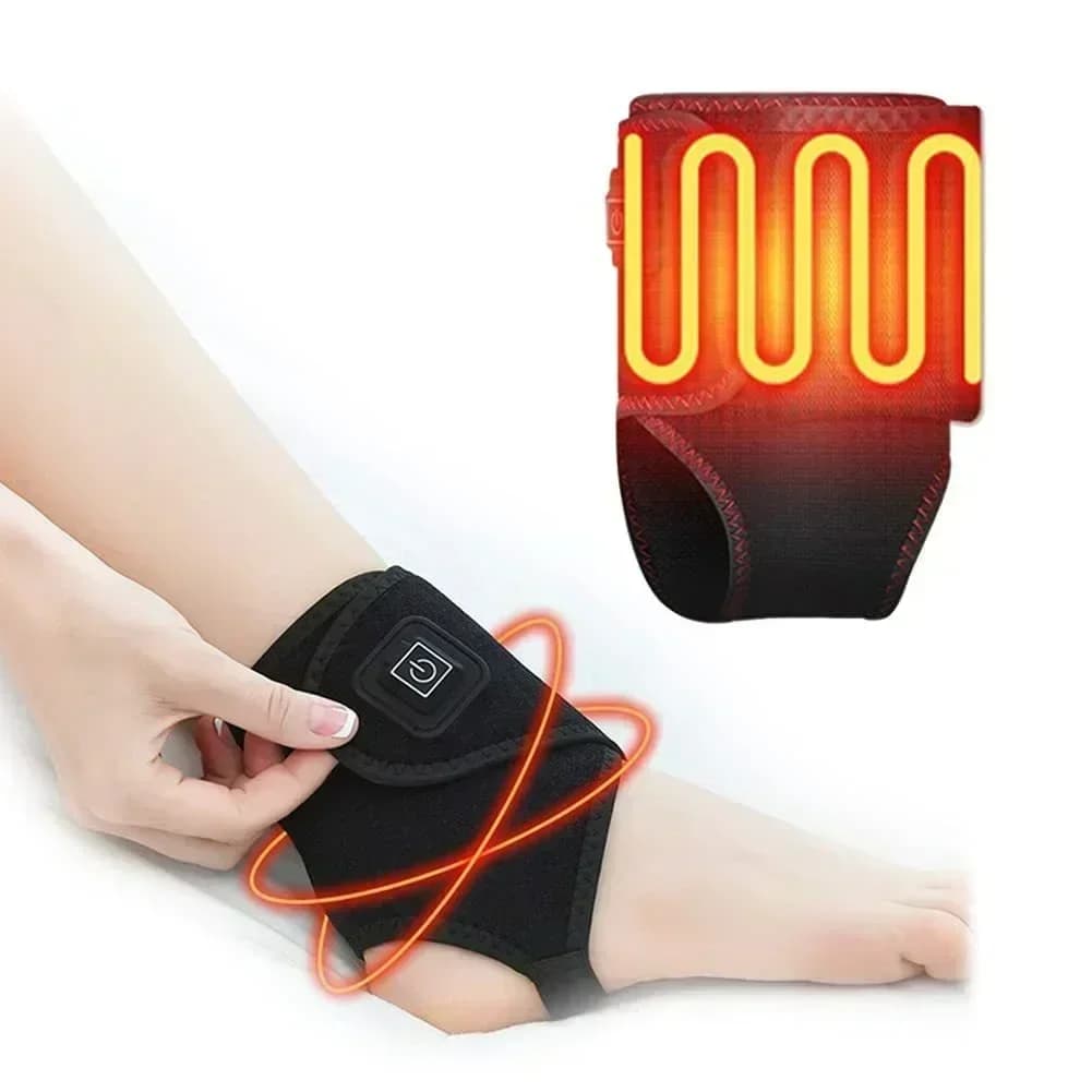 Supporto per caviglia USB con riscaldamento rapido in fibra di carbonio e 3 livelli di temperatura regolabili, progettato per la protezione delle articolazioni e l'uso quotidiano