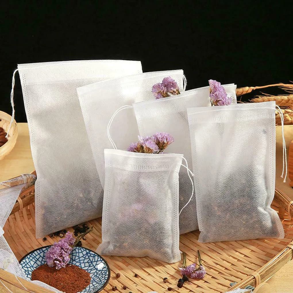 100pcs Disposable Tea Bags Filter Bags S-XL Non-woven Fabric Spice Filters Teabags for Tea Infuser with String Heal Seal Food