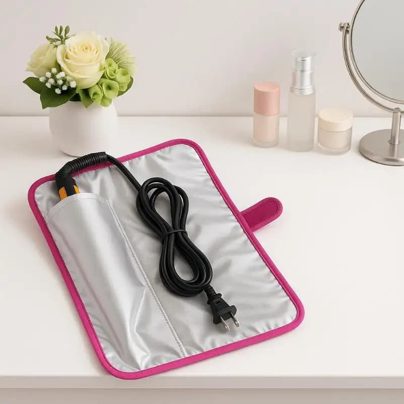Anti-Calore Carpets, Heat Resistant Mat with Hair Plate Case, Arricciacapelli Iron, Prevents Scottature, Organizer for Styling