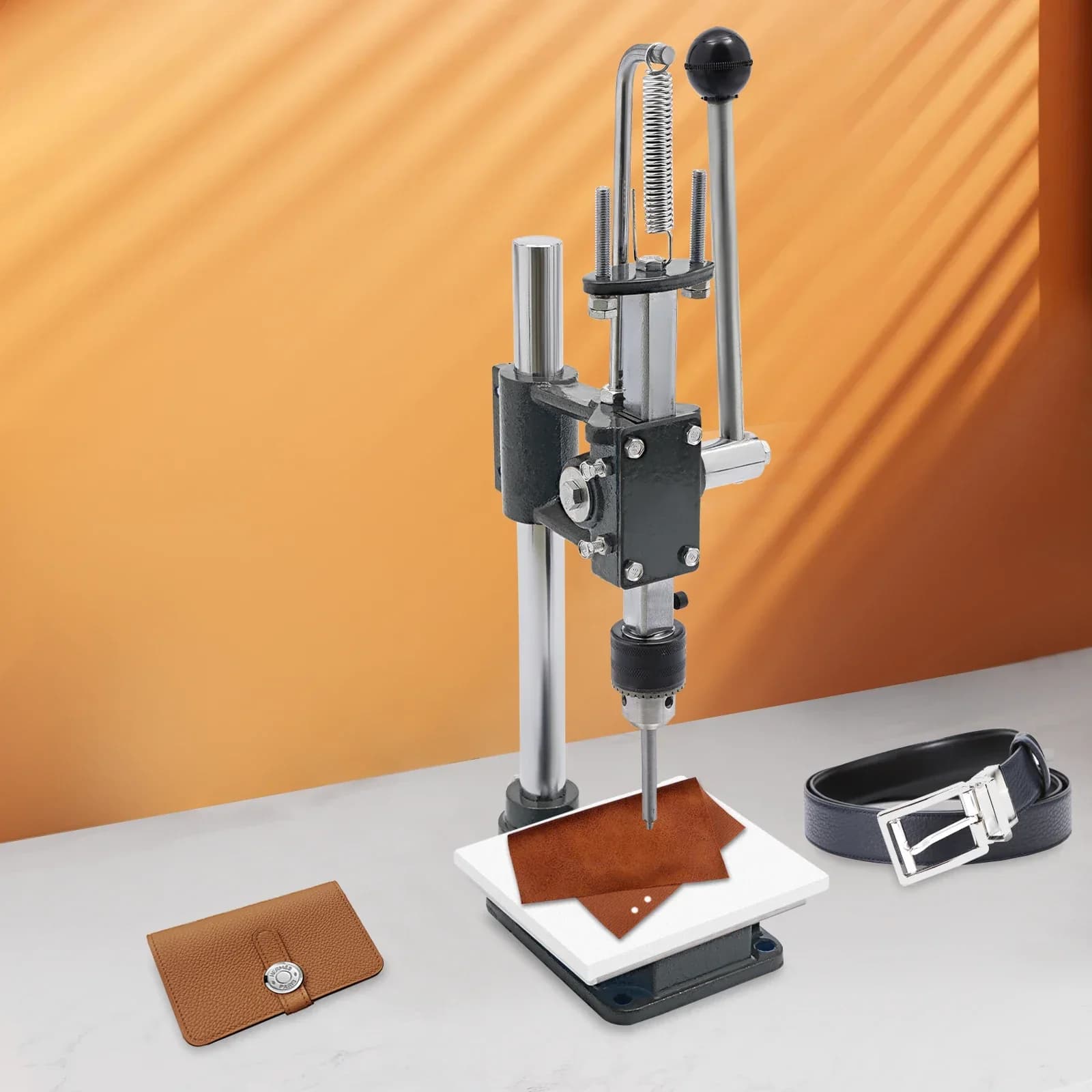 %a adjustable height manual punching machine for high-efficiency leather bags/pants/pants for leather watches