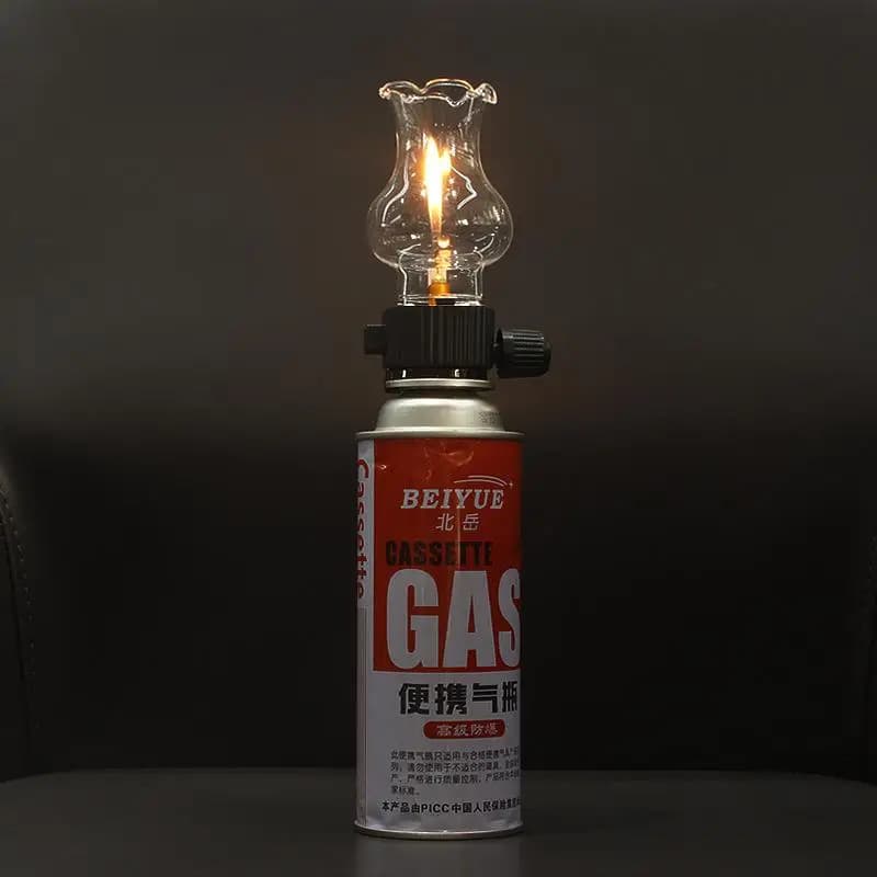 [LA] 1 lampada portatile a gas butano, adatta per campeggio, pesca e picnic, luce da esterno compatta con illuminazione notturna 1PC