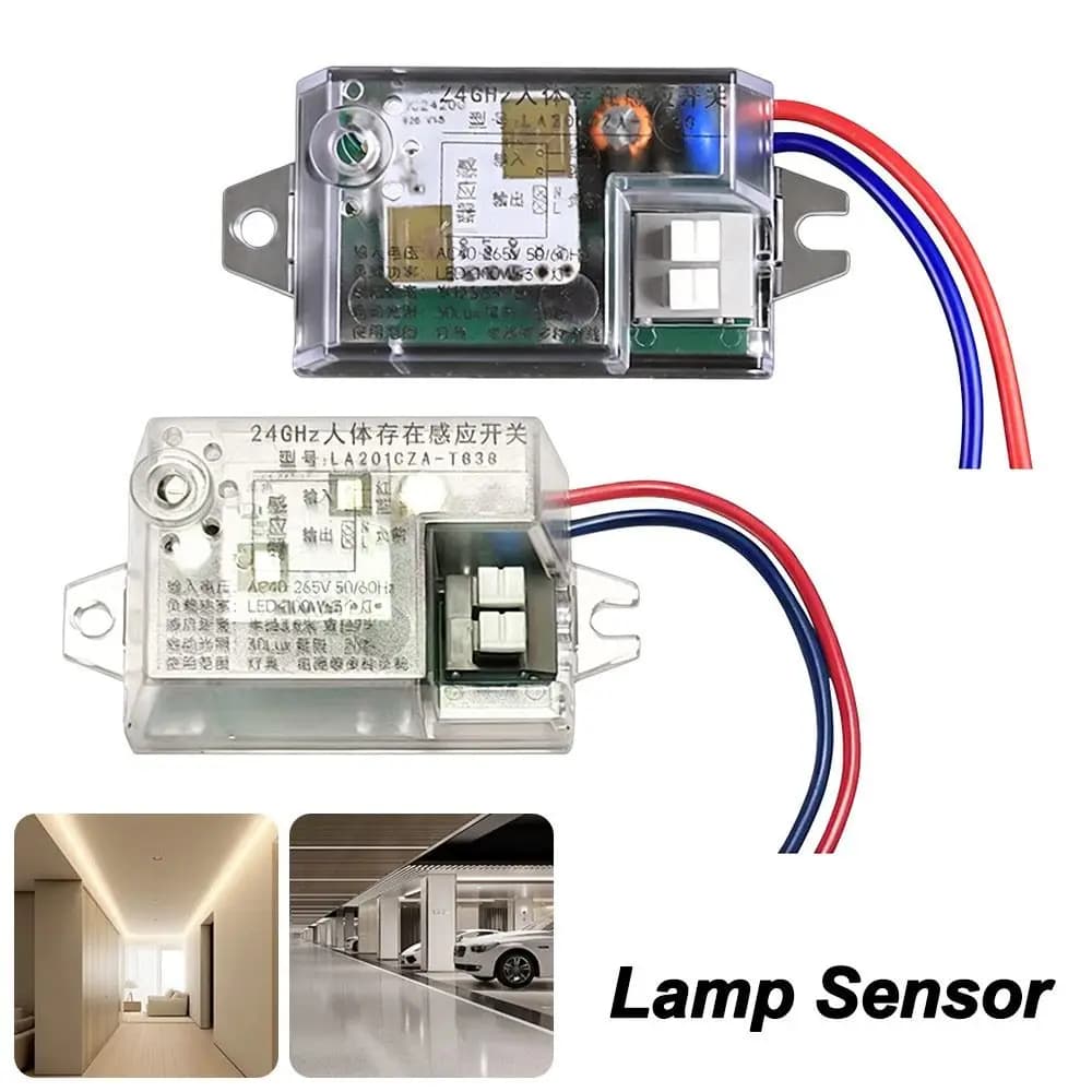 Light Sensitive Radar Presence Sensor Switch Auto On Off Energy Saving Motion Detection Module Transparent Shell Lamp Sensor