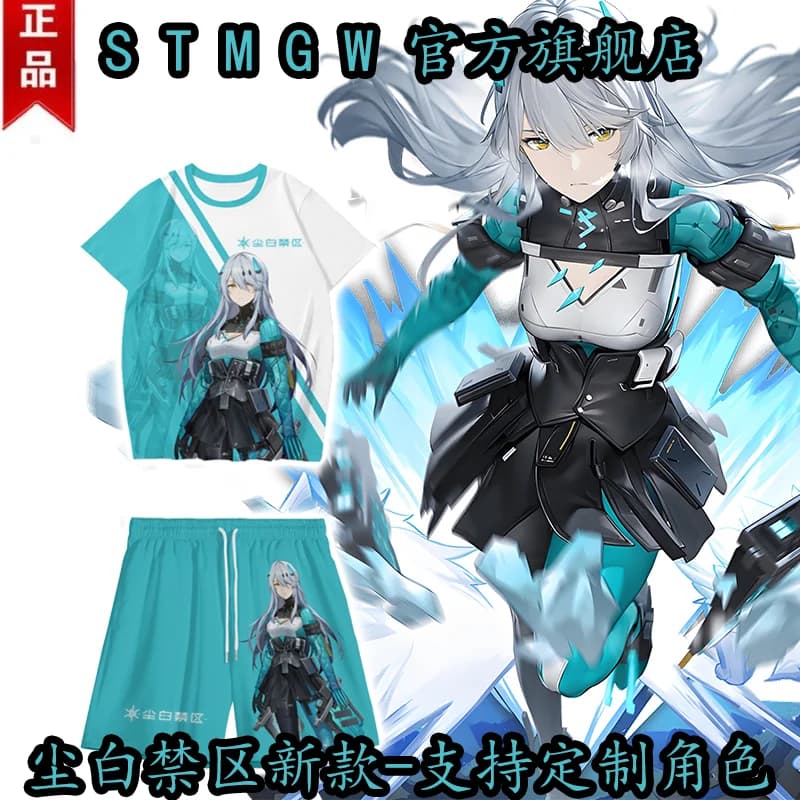 Dust White: Abbigliamento in collaborazione con No-Go Zone - Merchandise Reeve-Frenzy, T-shirt estiva a maniche corte per giochi 2D, per uomo e donna