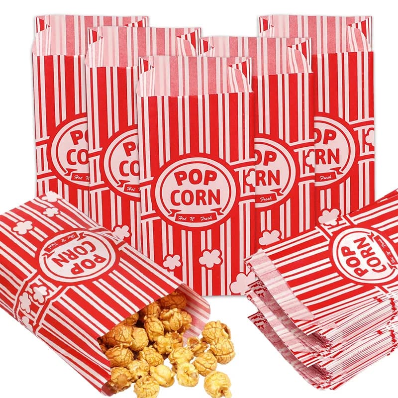 10/50 pieces popcorn bags packing bucket snacks container wedding birthday party movie night supplies carnival food bag box