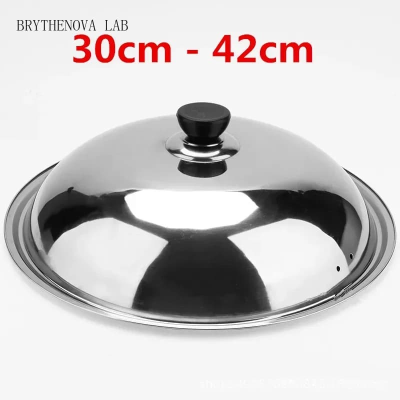 Cooking Wok Pan Lid Stainless Steel Universal Pan Cover Visible Replaced Lid Frying Pot Wok Good Quality Semicircle Cover