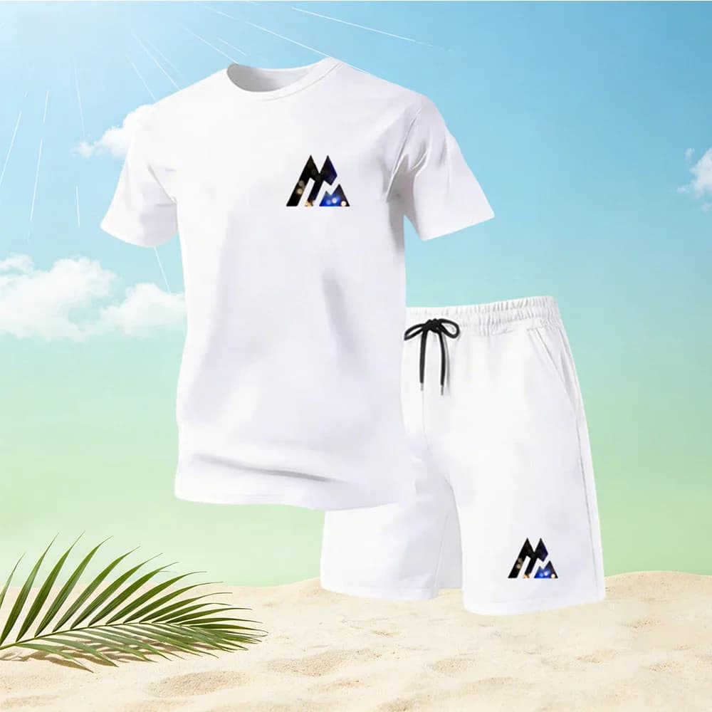 Completi T-shirt e Pantaloncini da Uomo Estivi 2026 - Stampa Brand O-neck, Casual Sportivi per Casa e Outdoor - Offerta Imperdibile per Tutti i Giorni