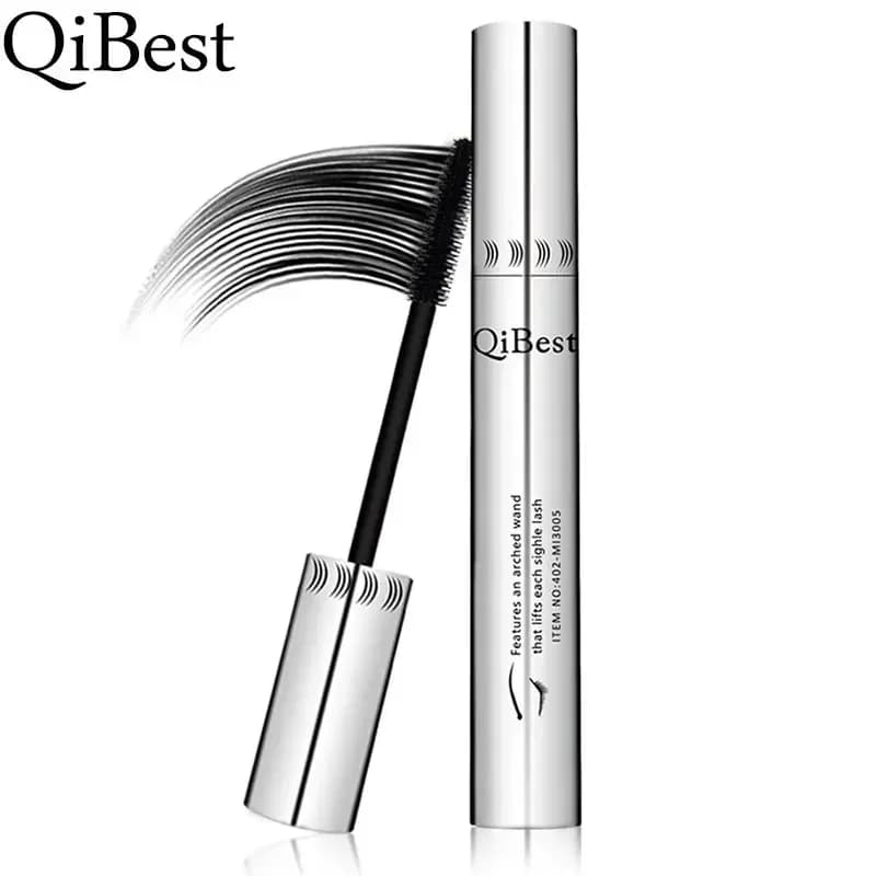 Qibest Silver Tube Mascara Impermeabile Ciglia nere lunghe e arricciate Facile rimozione Nessun vertigini Everlastingly duraturo