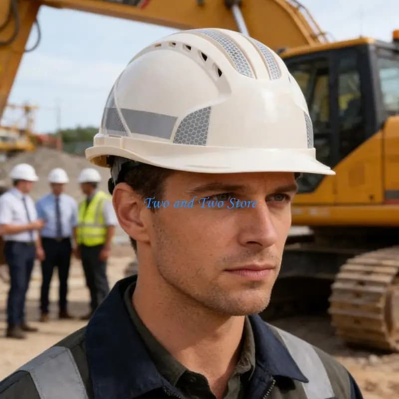Berretto sicurezza unisex HX6F con accenti riflettenti e casco pratico per assorbimento degli urti per ambienti lavoro