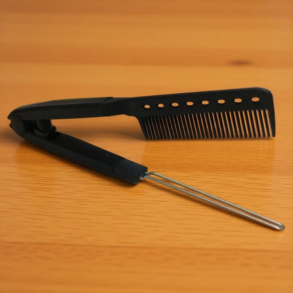Spazzola lisciante a V da 1 pezzo, resistente al calore, pettine professionale per capelli spessi e ricci, portatile per lo styling dei capelli