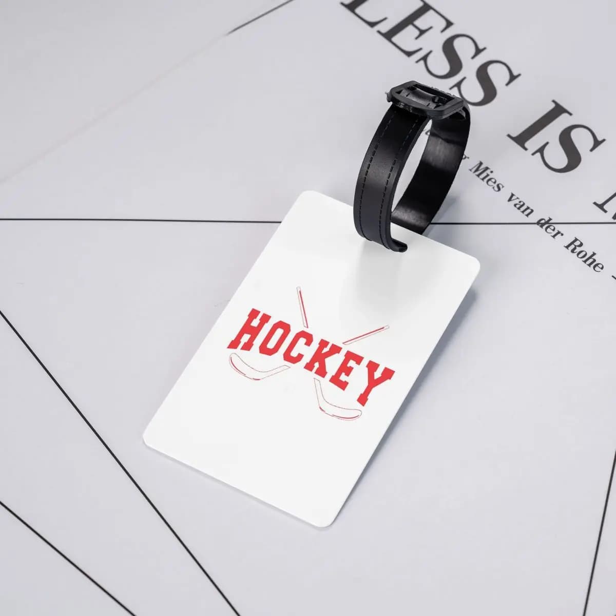 Etichette per Bagagli Hockey su Ghiaccio 'Hockey Is Life', Porta Etichette per Valigie da Viaggio con Spazio per Nome e Indirizzo
