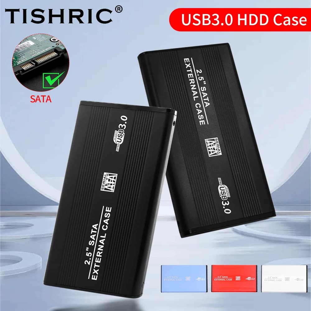 TISHRIC Custodia HD esterna Custodia HDD 2.5 Custodia per disco rigido SSD Custodia SATA a USB 3.0/2.0 Adattatore per custodia per disco rigido Fino a 6 Gbps 10 TB