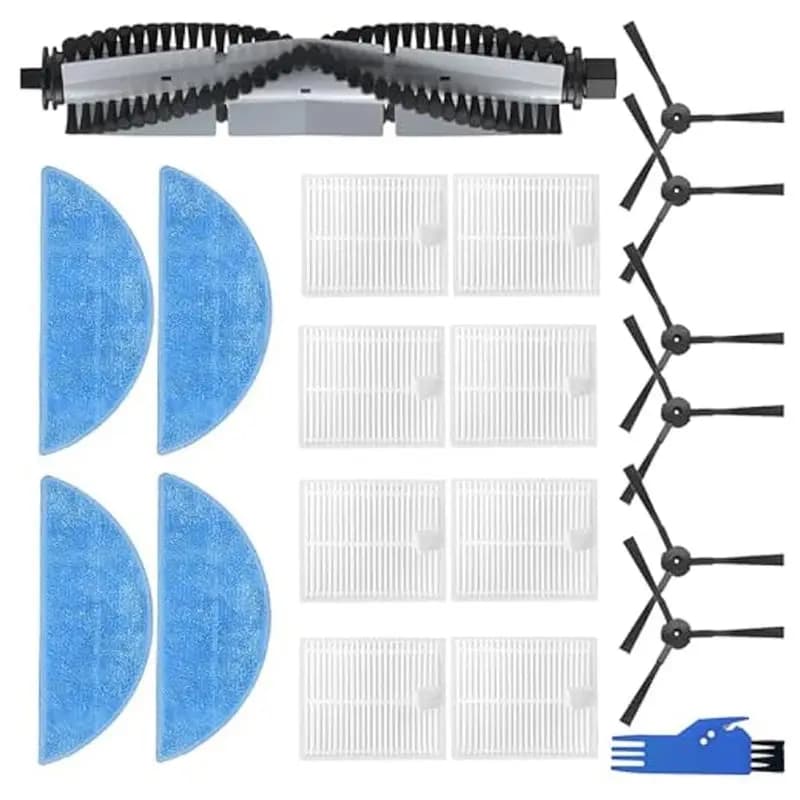 BBNV-Parti di ricambio per robot aspirapolvere ILIFE A30 A30 Pro, 1 spazzola principale, 6 spazzole laterali, 8 filtri HEPA, 4 panni lavapavimenti, 1 spazzola per la pulizia