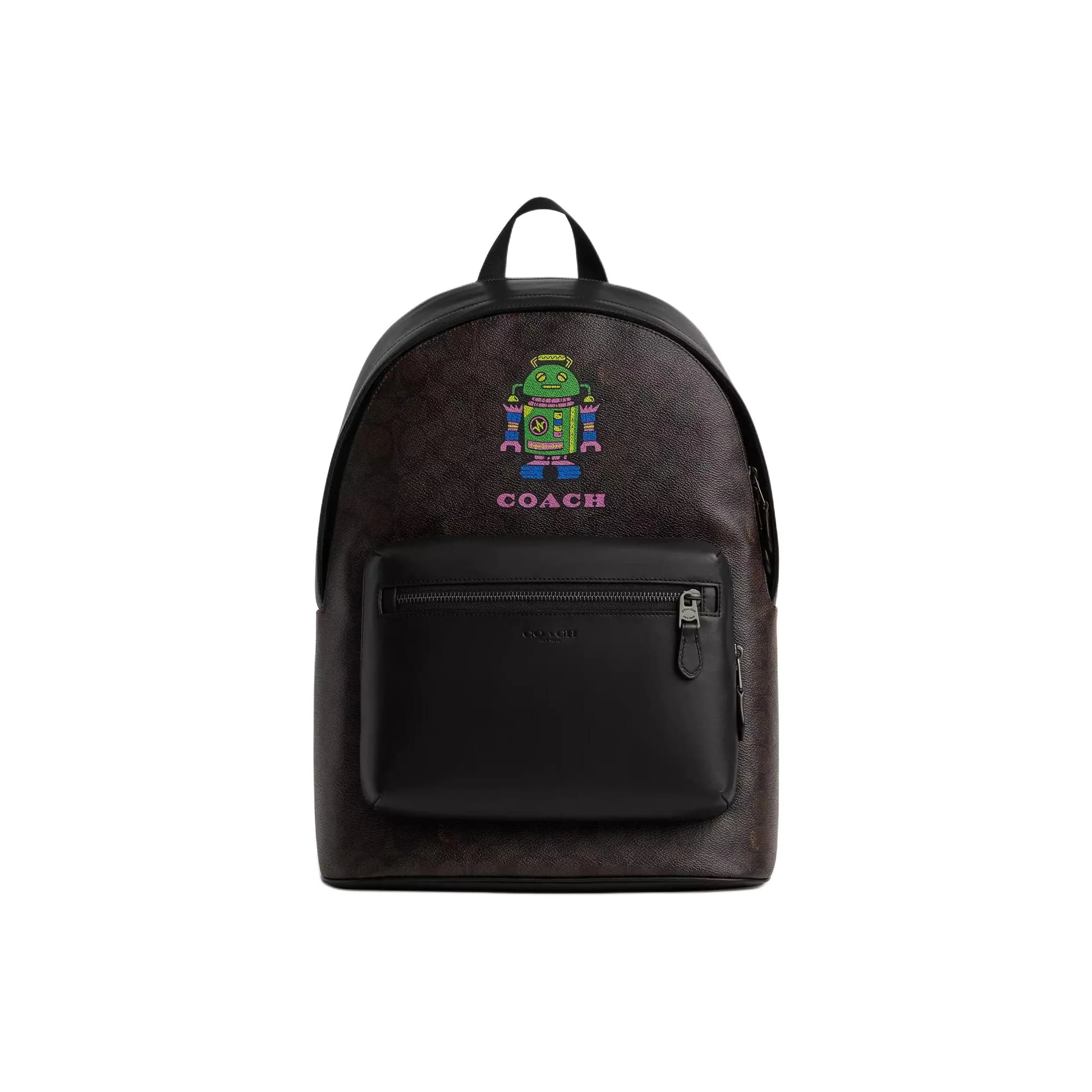COACH Coated Canvas Backpack Women's Walnut Wood Multicolor CW326-QBWAN