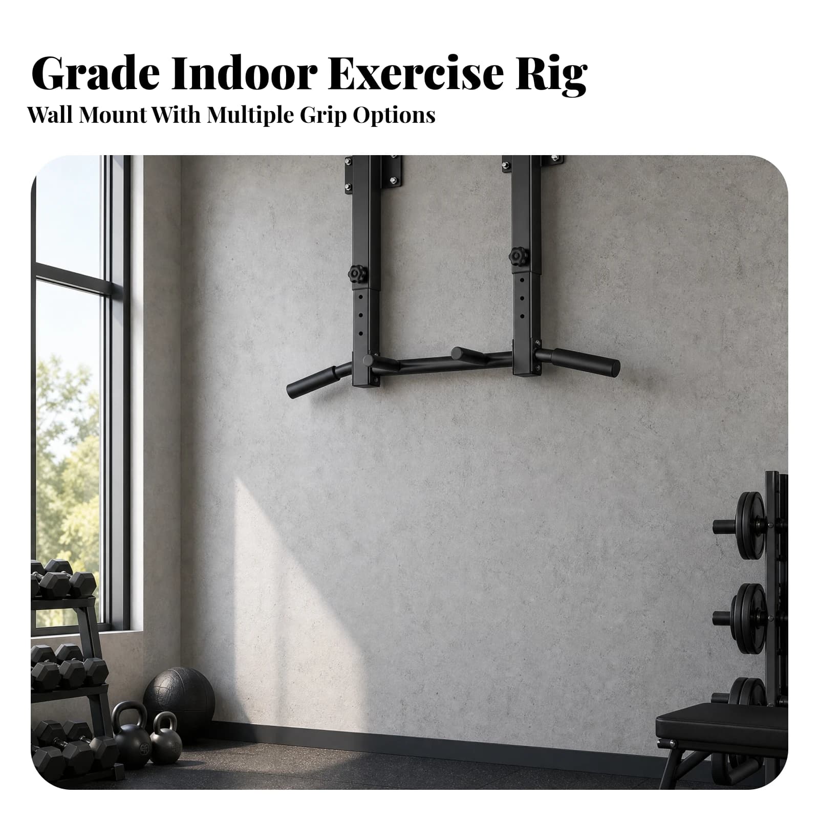Pull-up Bar with Multiple Grip Positions Space-Saving Adjustable Pull-up Bar Fitness Equipment Easy to Install Wear-Resistant