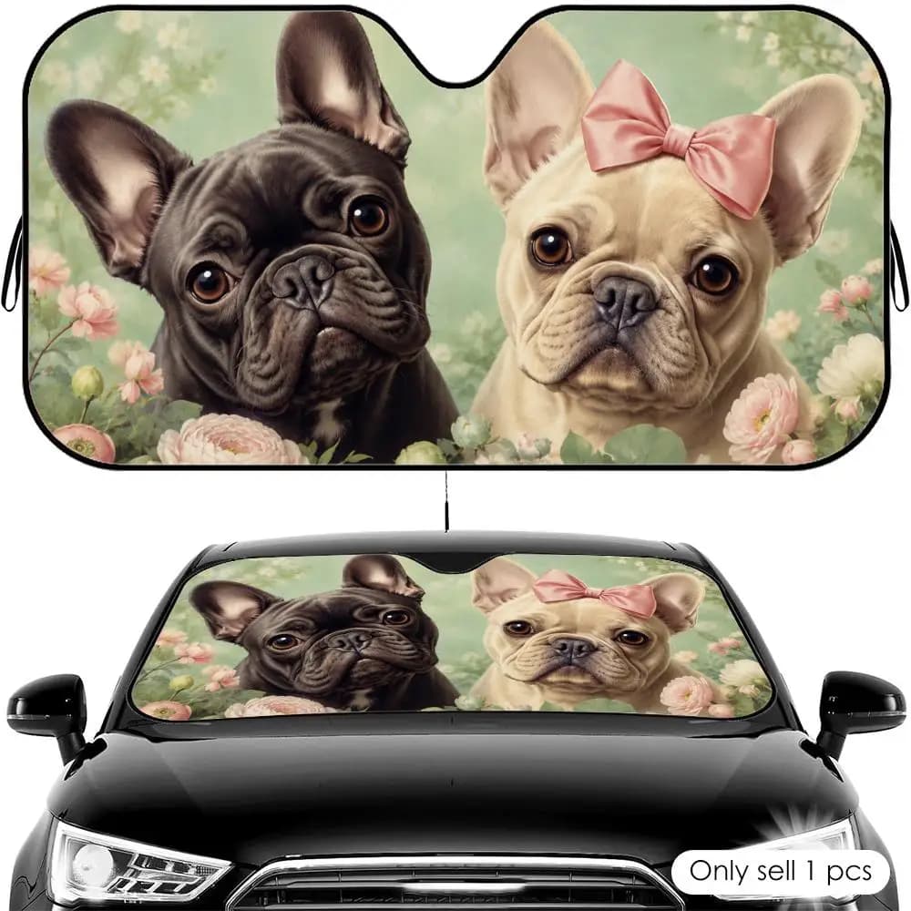 Parasole per Auto Happy Puppy in Alluminio Riutilizzabile, Protezione UV e Isolamento Termico per Parabrezza