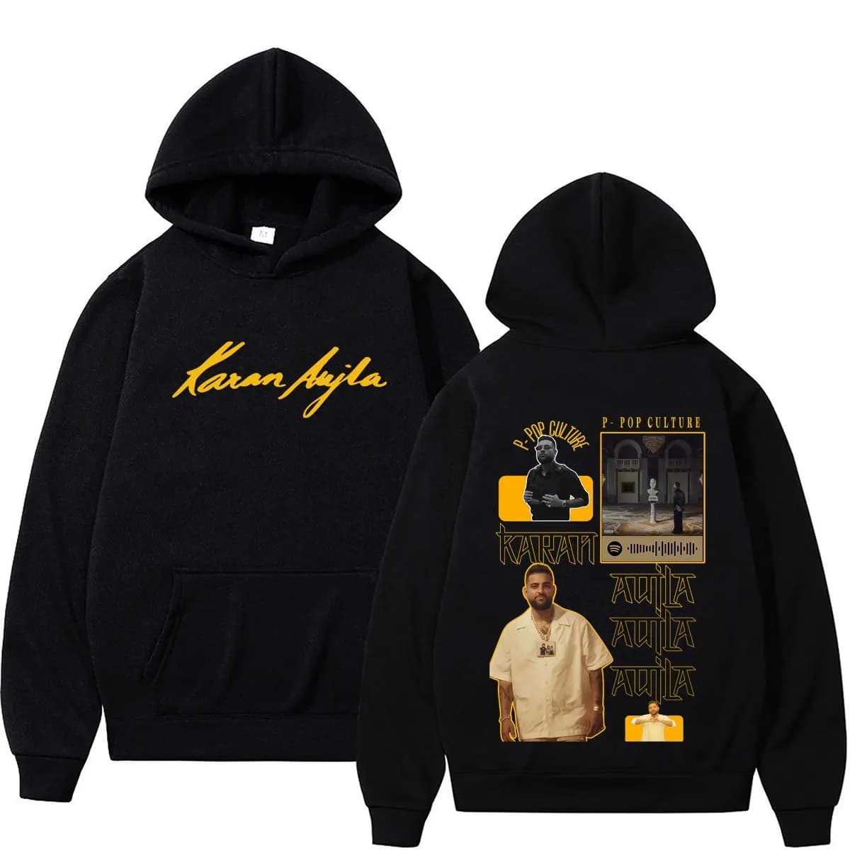 Rapper Karan Aujla P-POP Culture Tour 2026 Graphic Hoodie Men Women Hip-hop Sweatshirts Winter Casual Loose Oversized Pullover