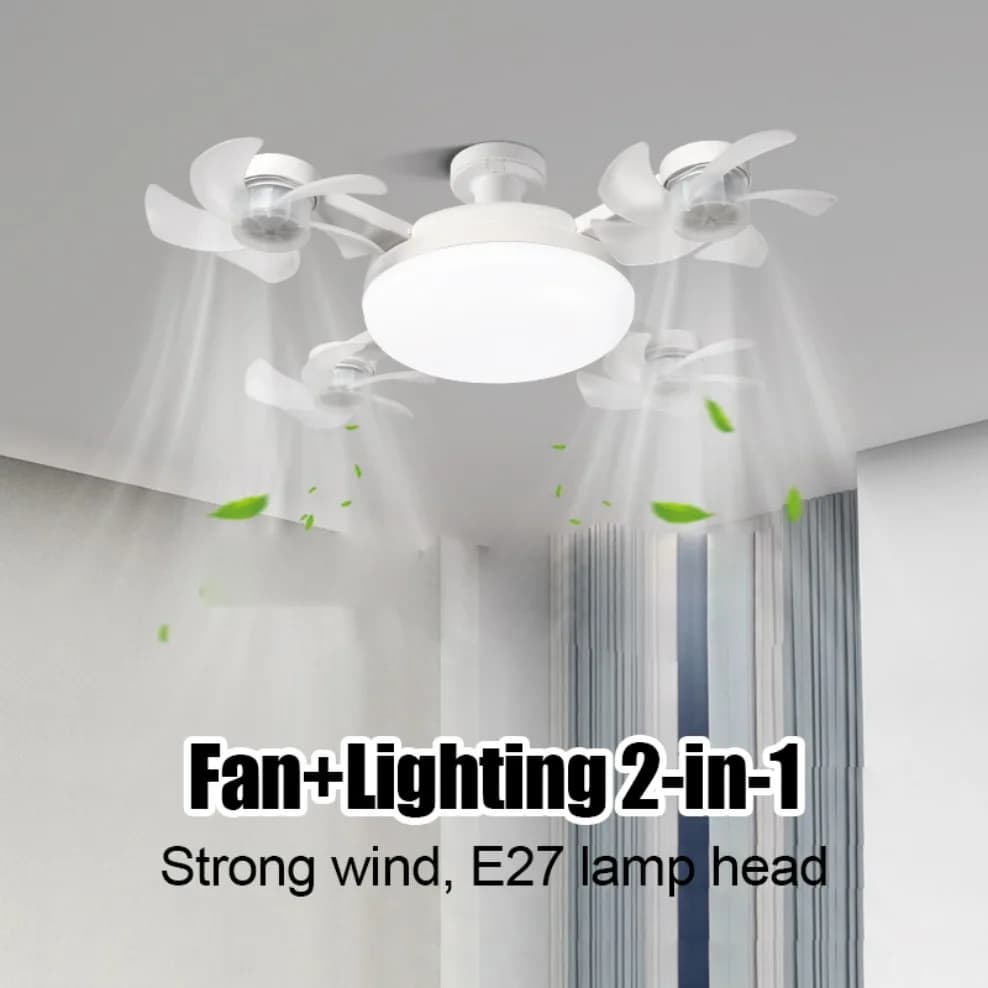 Plafoniera intelligente Ventilatore elettrico Luce Cucina ad alta potenza eolica Silenzioso Facile da pulire E27 Fan Light Ristorante Home Decor