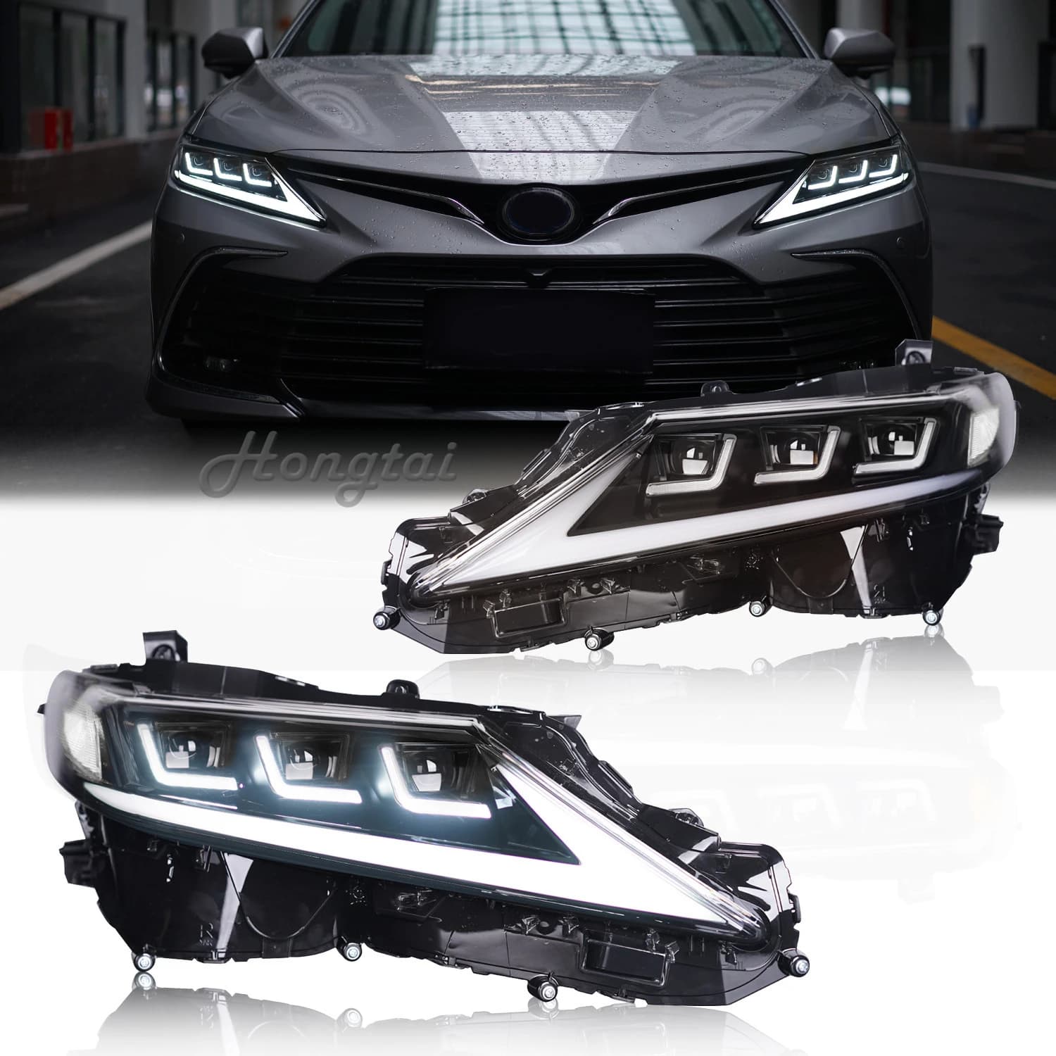 Per il 2018 2019 2020 2021 2022 Toyota otto generazioni Camry gruppo ottico anteriore modificato giorno luce di marcia sterzo con acqua lente LED