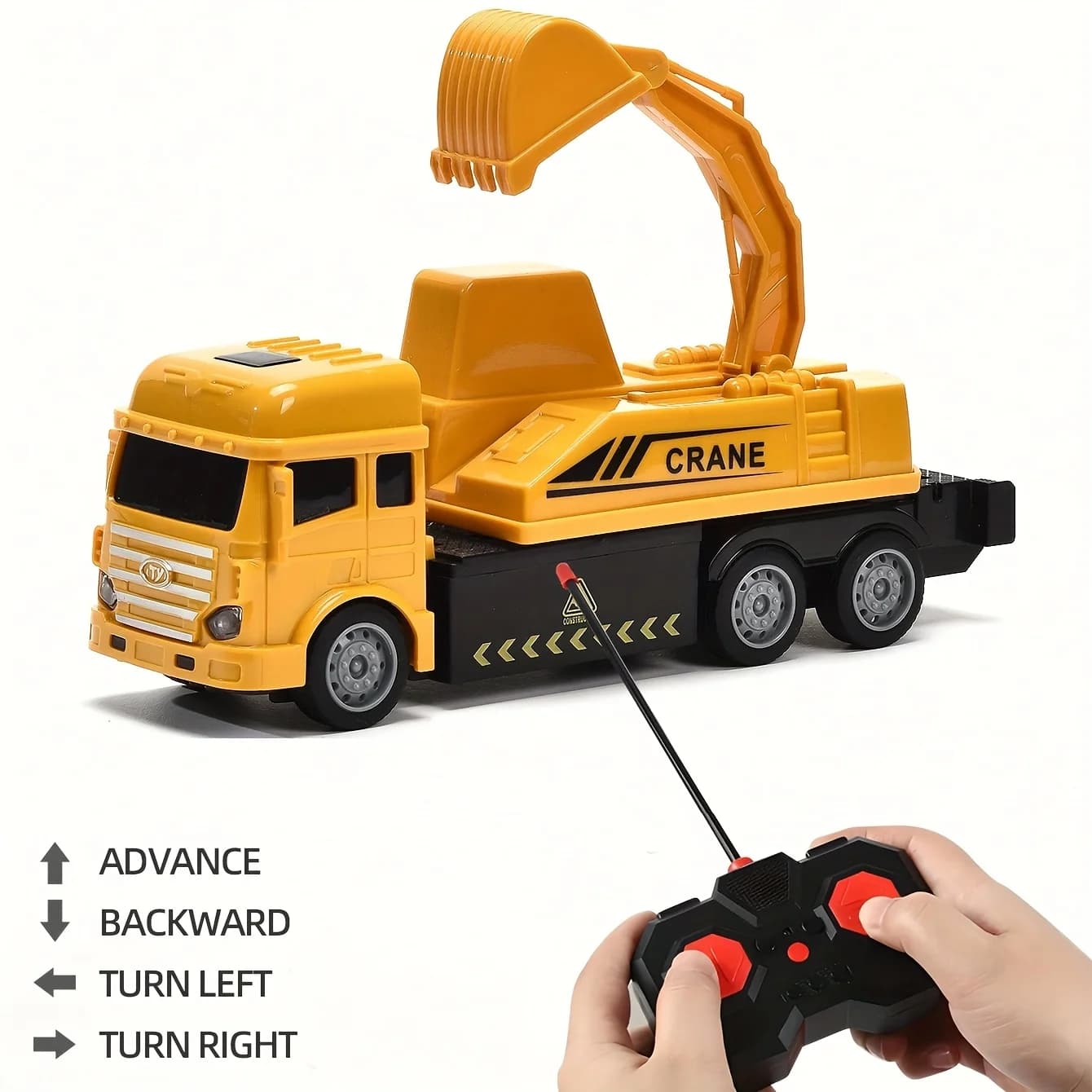 Giocattolo per veicoli da costruzione telecomandati, camion giocattolo da costruzione RC con escavatore, gru, betoniera, autocarro con cassone ribaltabile, C elettrico