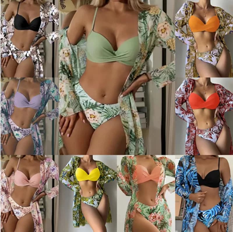 Nadanbao Bikini Set Beach grembiule Cardigan grembiule donna Sexy costumi da bagno accappatoio Bikini Beach Style protezione solare camicia scialle
