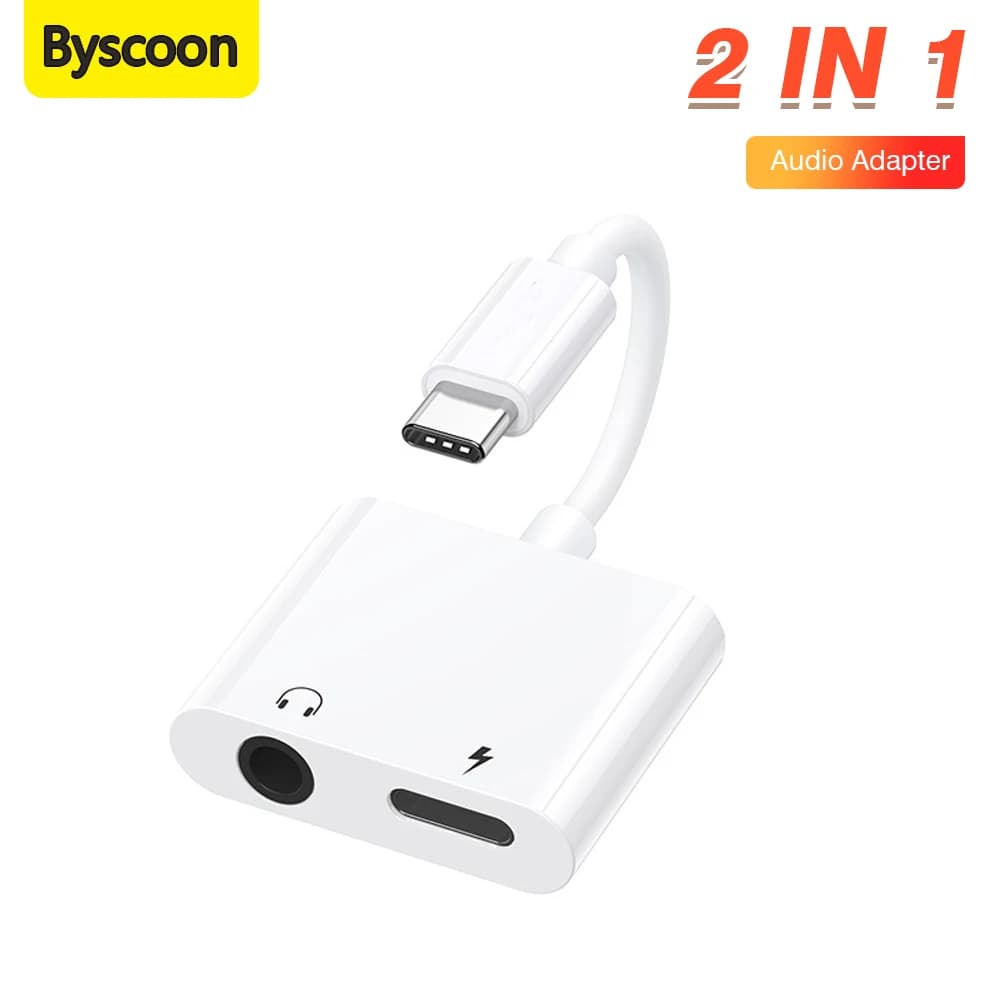 2 in 1 USB C to 3.5mm Jack Type C Headphone Charger Adapter Aux Jack Dongle Cable For iPhone 16 17 Pro Max Galaxy S22 S23 S24