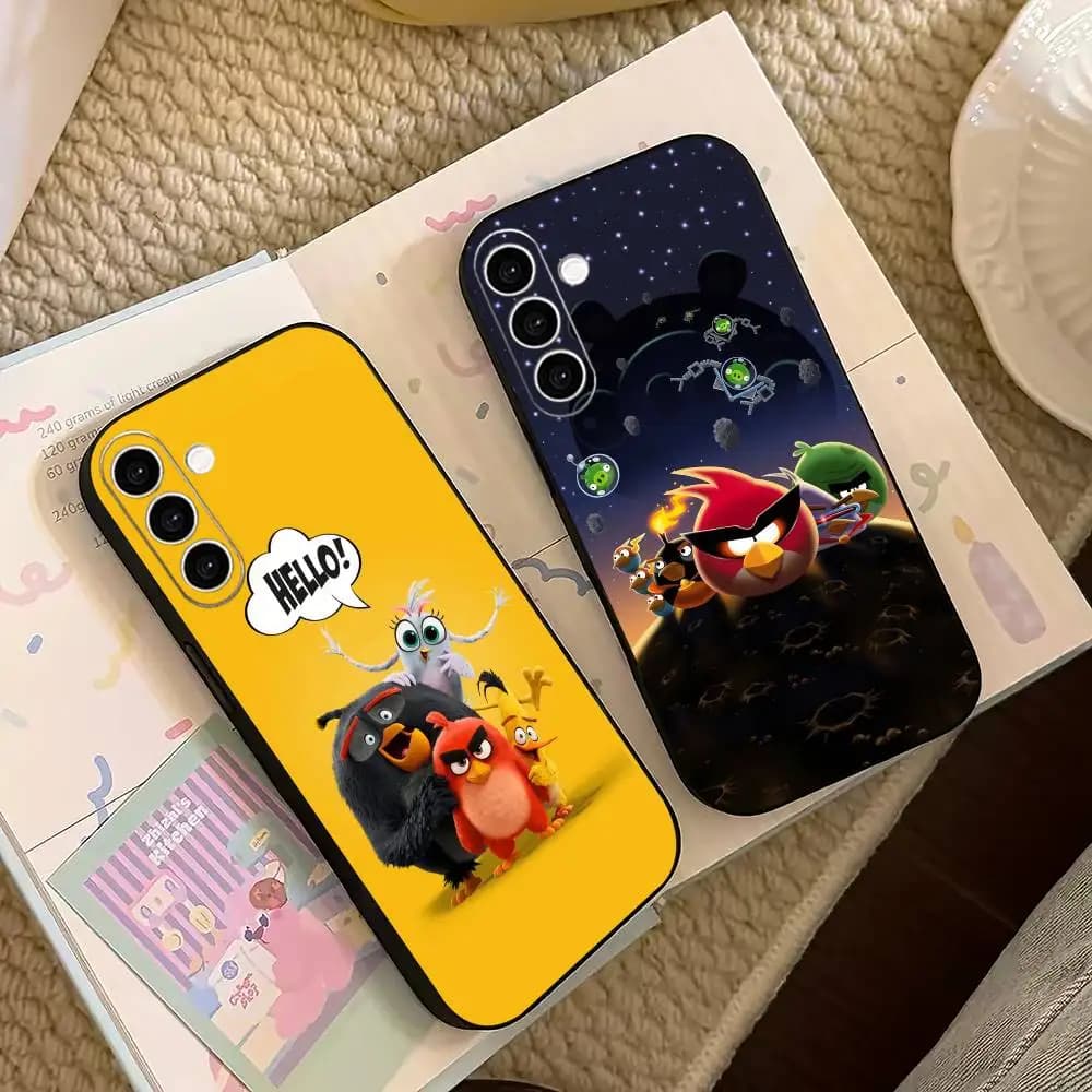 Classic Game A-Angry B-Bird Phone Case For Samsung Galaxy A73,A72,A71,A70,A53,A52,A51,Others Soft Black Cover