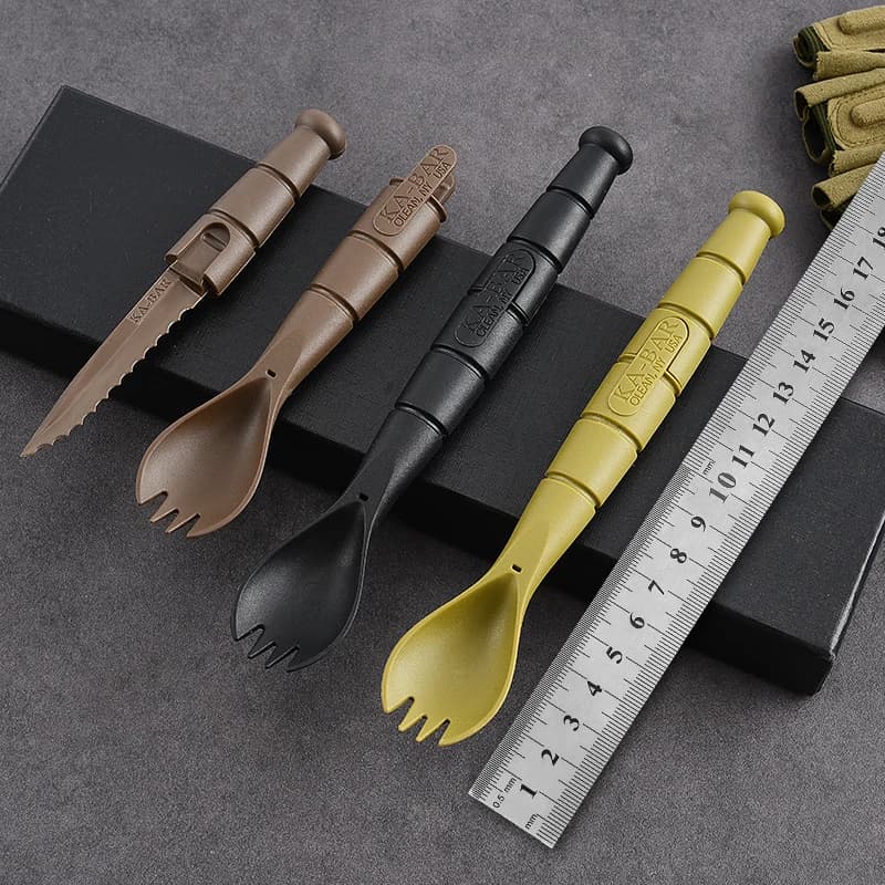 Tactical Table Fork And Spoon EDC Mini Products Outdoor Tableware Knife, Fork And Spoon Set Multi-Functional Tools