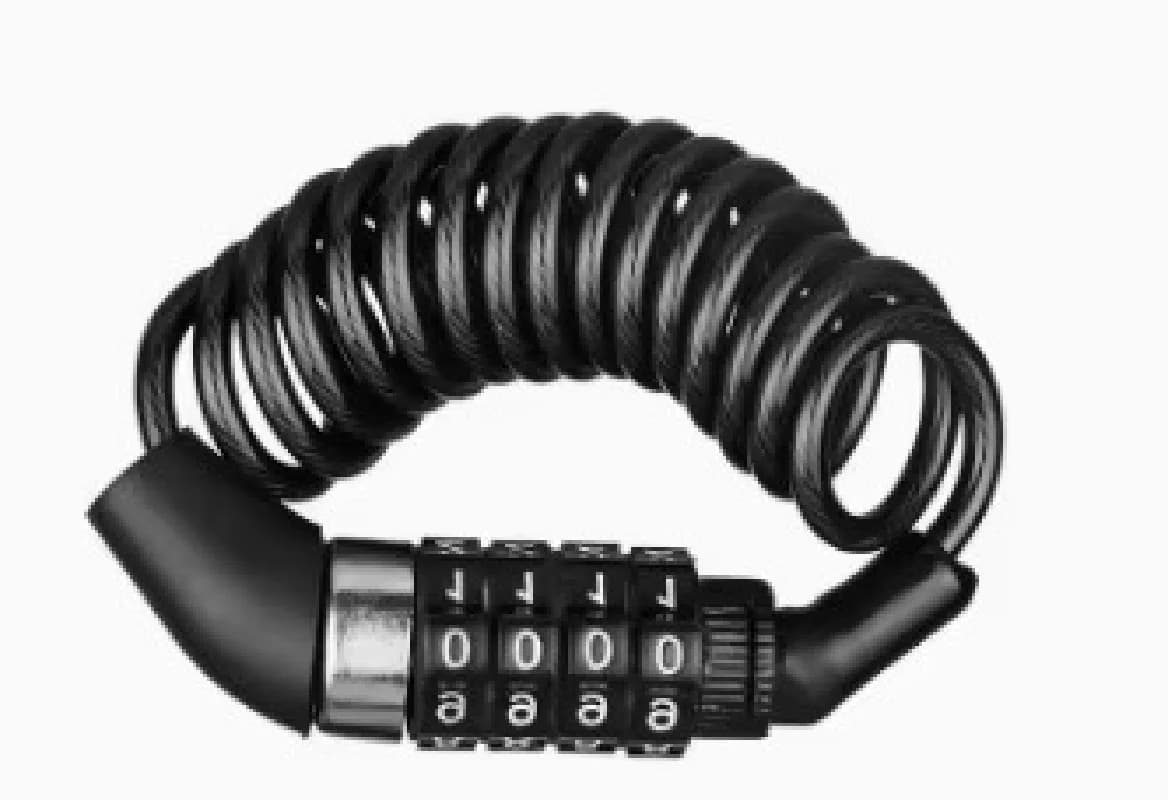 Motorcycle Bicycle Anti-Theft Chain 4-Digit Password Combination Helmet Lock Safety Portable Cable Lock Durable Wire JJ3871