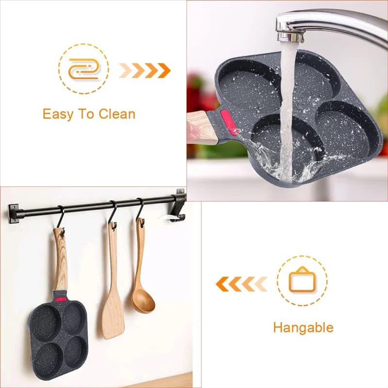 AB66-Mini pan with non-stick coating for eggs, comfortable handle, for omelets, banquets and burgers, outdoor camping