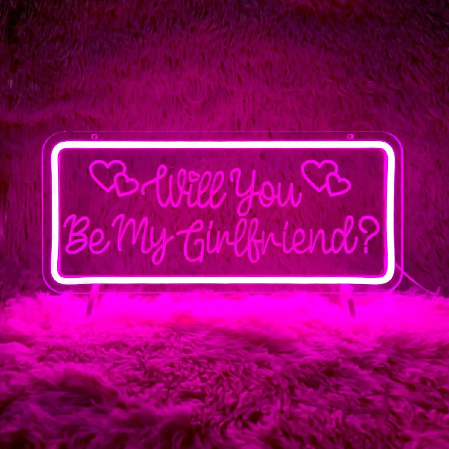 Insegna al Neon 'Vuoi Essere la Mia Fidanzata?' con LED Dimmerabile USB, Decorazione da Parete per Camera da Letto, Soggiorno, Bar, Feste e Regali