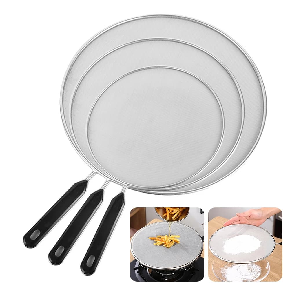 19-33 centimetri In Acciaio Inox Olio Splatter Screen Padella Protezione Della Maglia Strumenti di Cottura Della Cucina Filtro Multiuso A Rete Per Padelle