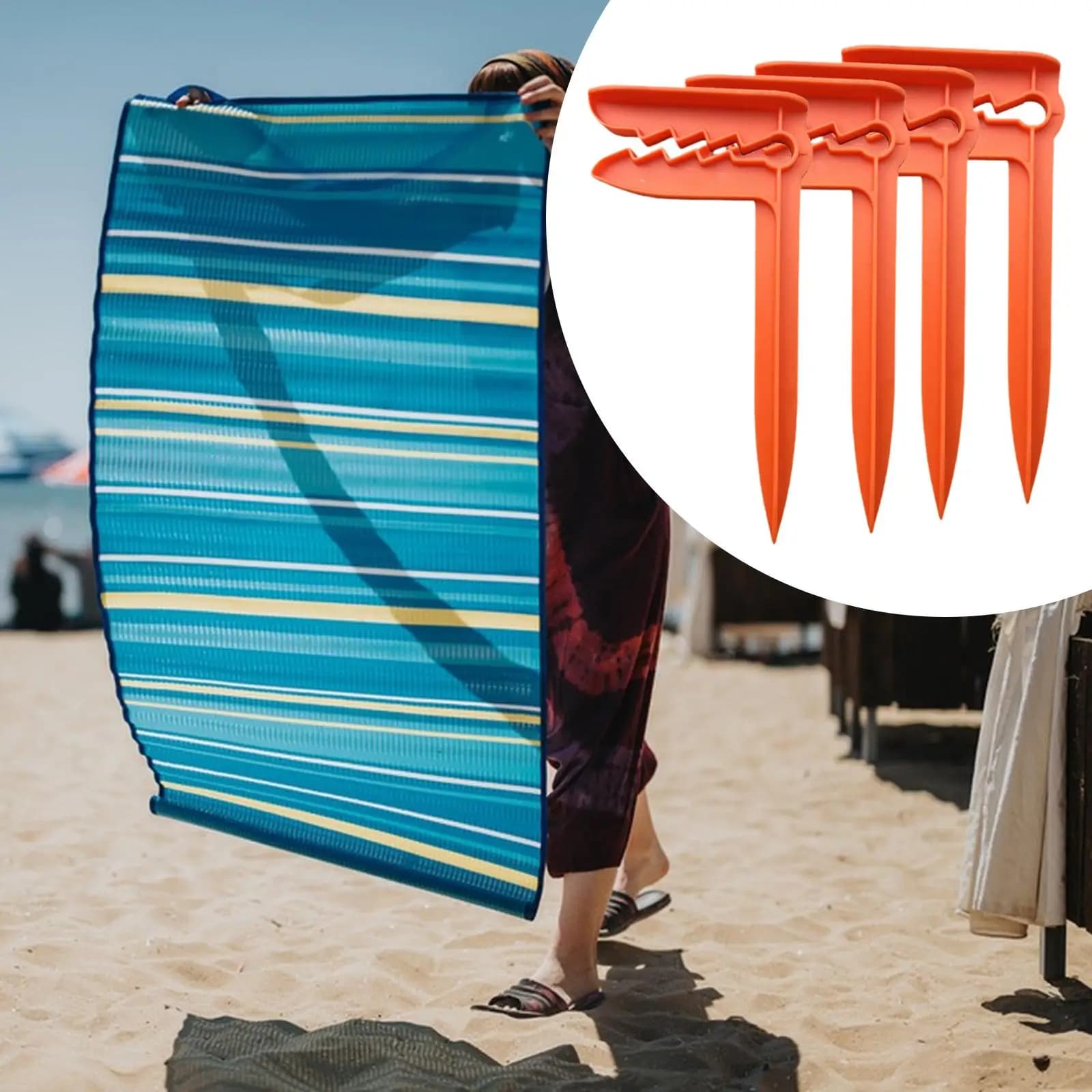 Outdoor Towel Clips PP Sand Stakes Windproof Blanket Fastener Clamps Beach Accessories for Travel