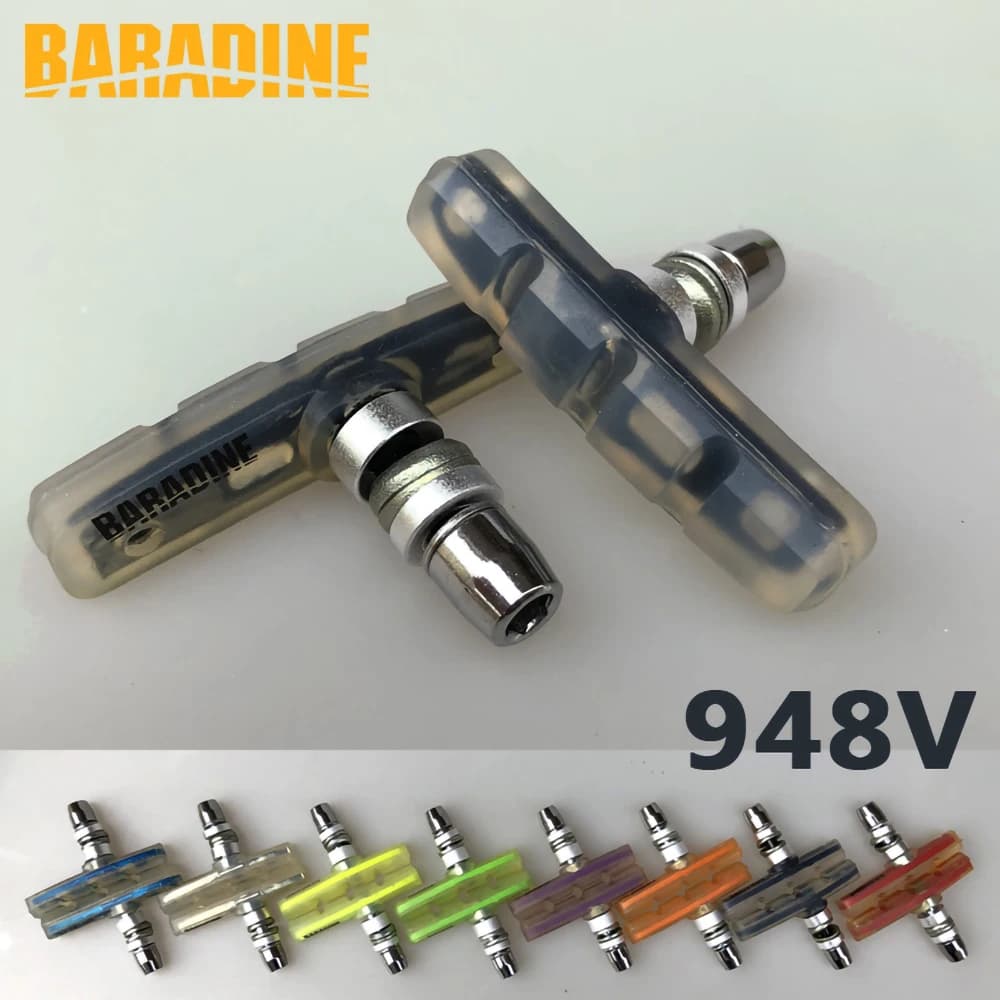 Baradine 948V MTB Bike V-brake Shoes Pastiglie trasparenti da 60mm Blocchi freno per bicicletta Accessori per biciclette