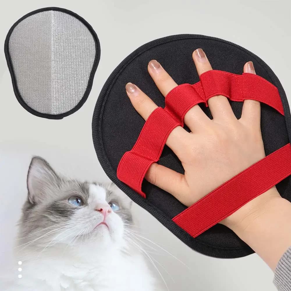 Guanto in tessuto per la rimozione dei peli di animali domestici, riutilizzabile, appendibile, strumento per la rimozione dei peli di cani e altri animali con funzione massaggio, detergente a 5 dita per la toelettatura
