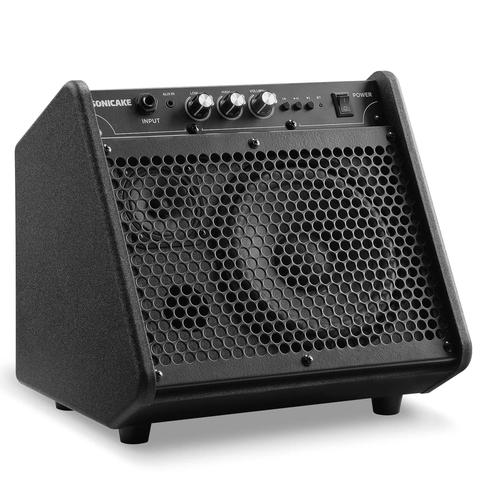 SONICAKE Amplificatore per batteria elettrica Sistema di altoparlanti Bluetooth portatile da 20 W con doppi driver e interfaccia USB QDM-20