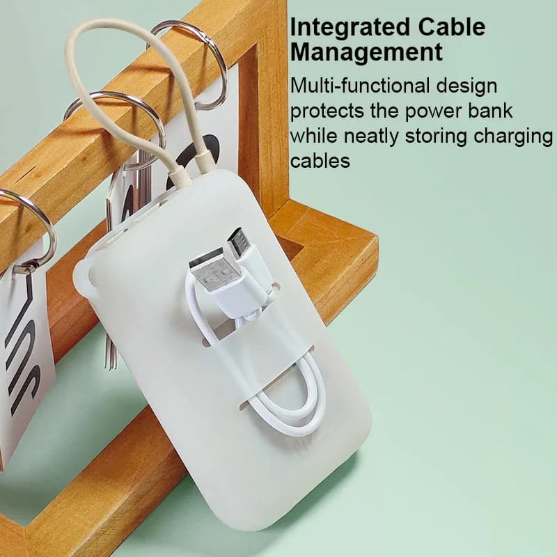 Protective Silicone Housing for Power Bank Xiaomi with Integrated Cable 10000mAh P15ZM - Protective Cover Guscio