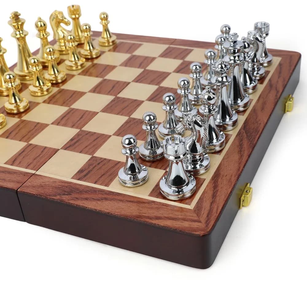 Metal Chess Set - High-End Chess Board Set, Exquisite Chess Game for Friends’ Board Game Nights & Family Fun