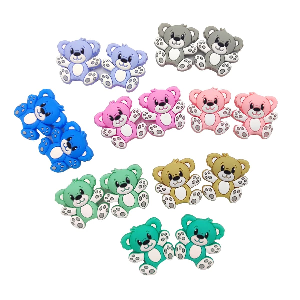 Orso del fumetto Silicone Massaggiagengive Perline Allattamento Dentizione Igiene orale Orso Giocattoli BPA Libero Del Bambino Manichino Ciuccio Clip Perline Ciondolo
